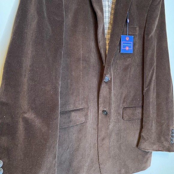 Saddlebred Sport Coat Mens 42L Brown Corduroy‎ 2 Button Casual Blazer NEW - Picture 7 of 12